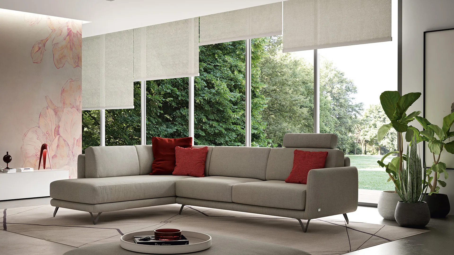 sofa composition with corner terminal