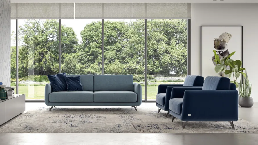 pair of armchairs and sofa in Bristol fabric