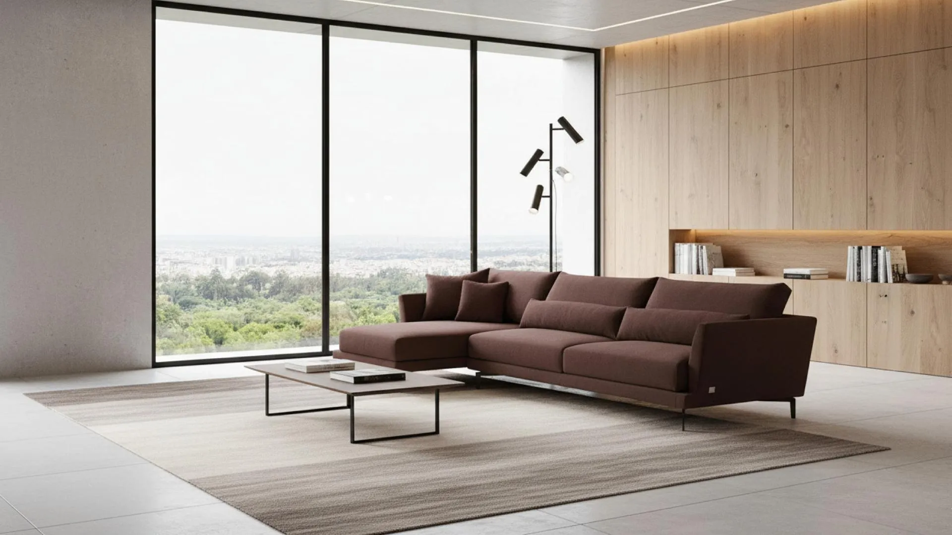 mahogany-colored sofa