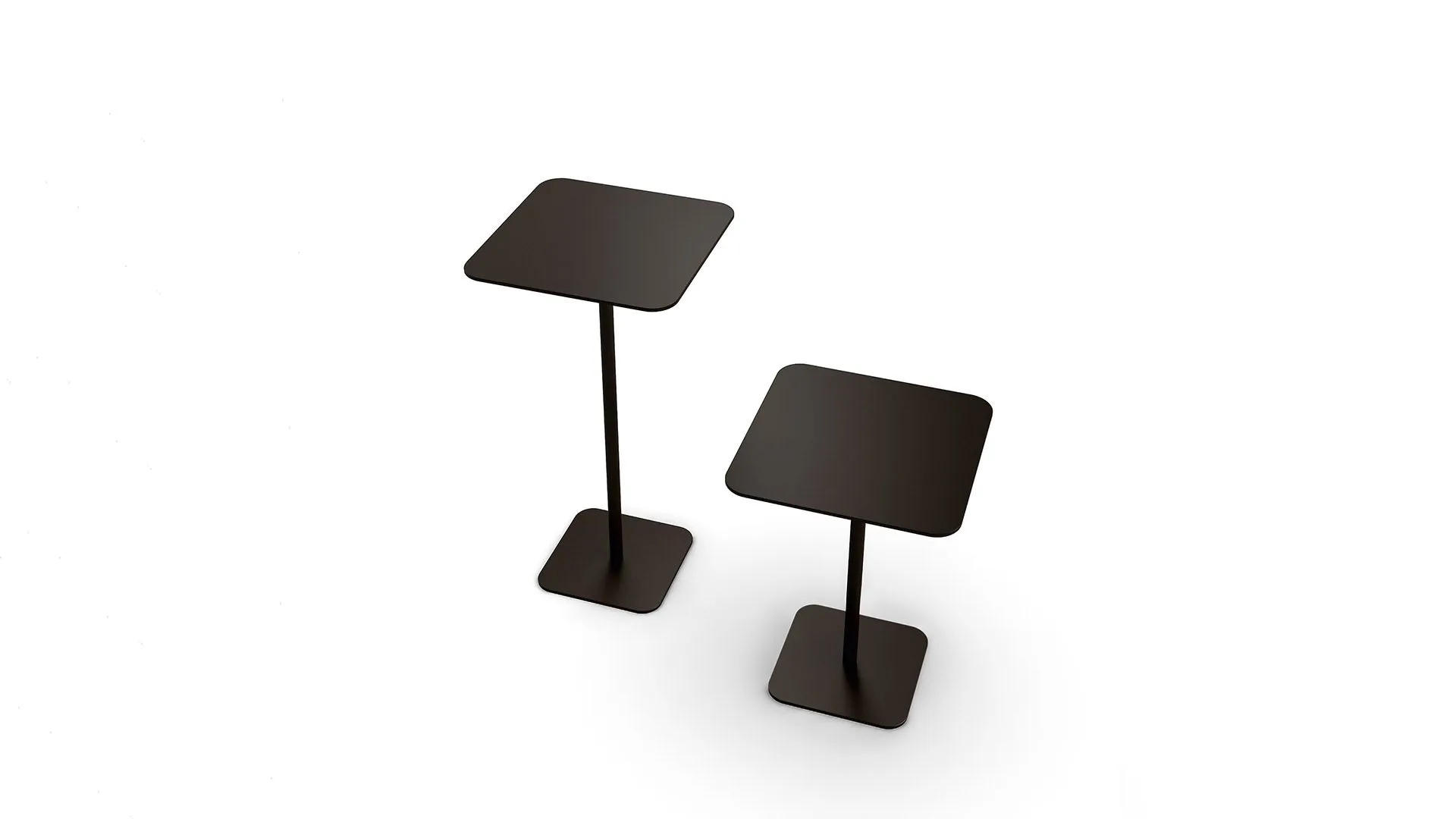pair of metal coffee tables